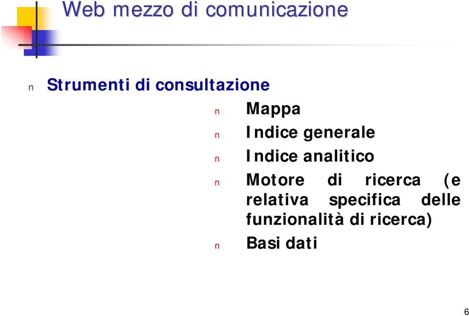 analitico Motore di ricerca (e relativa