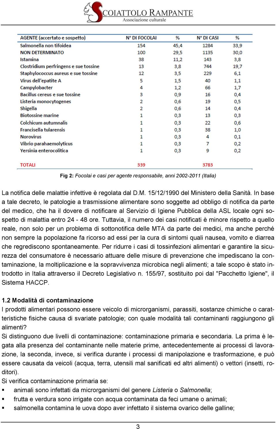 ogni sospetto di malattia entro 24-48 ore.