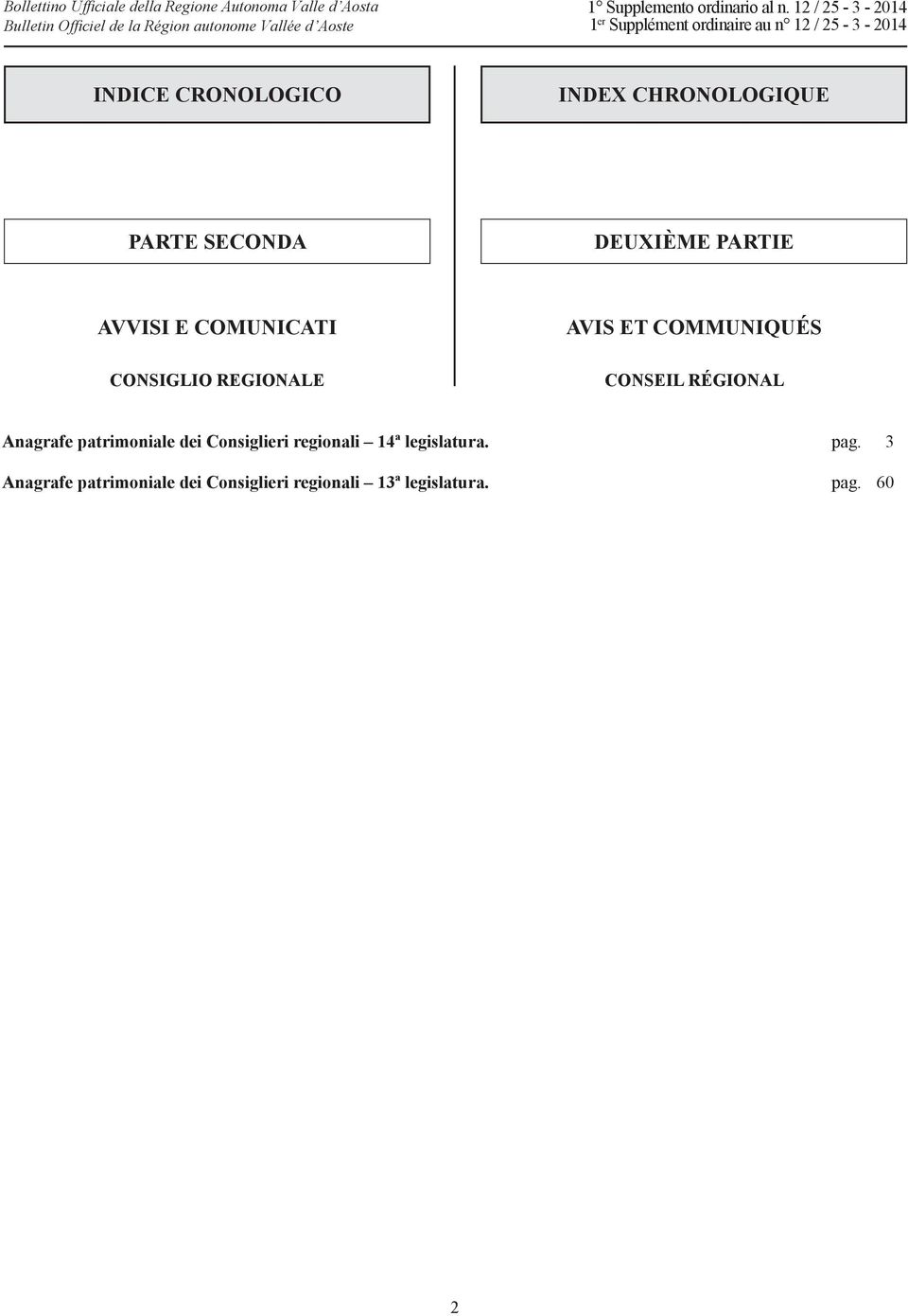 RÉGIONAL Anagrafe patrimoniale dei Consiglieri regionali 14ª legislatura.