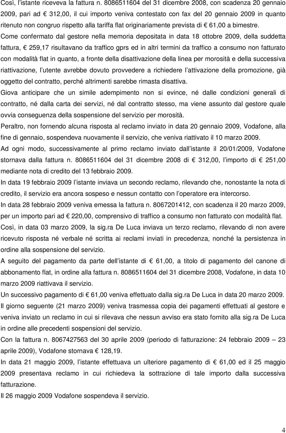 originariamente prevista di 61,00 a bimestre.