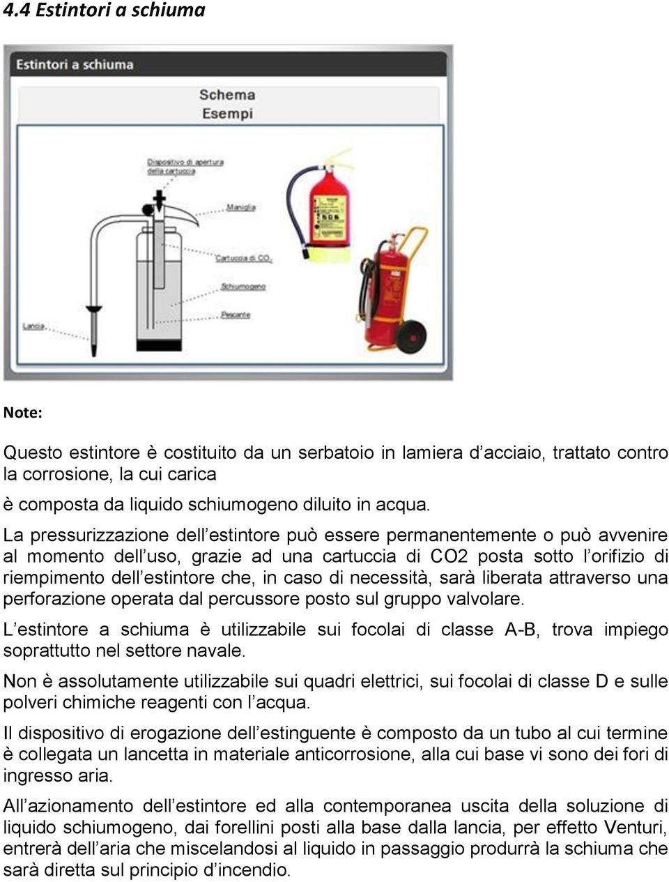 necessità, sarà liberata attraverso una perforazione operata dal percussore posto sul gruppo valvolare.