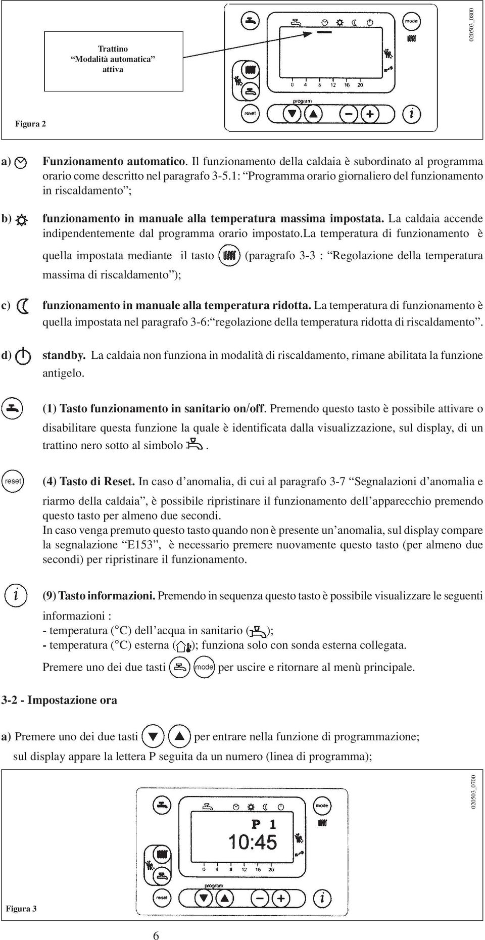 La caldaia accende indipendentemente dal programma orario impostato.