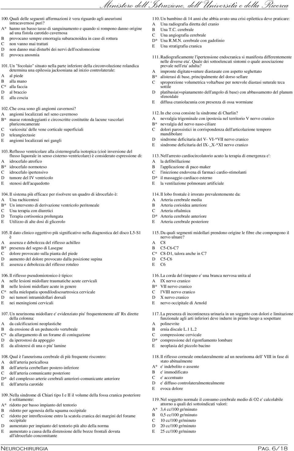 non danno mai disturbi dei nervi dell'oculomozione E provoca anosmia 101.