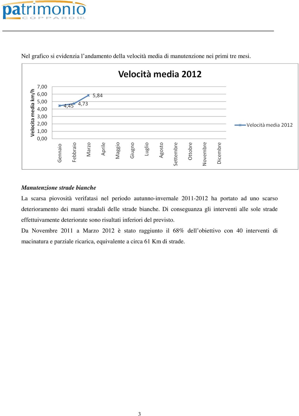 deterioramento dei manti stradali delle strade bianche.