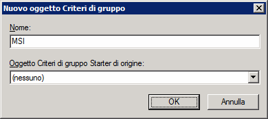 Preparazione del server 4 Immettere il nome e fare clic su [OK]. Nell'esempio, viene creata un'unità organizzativa (UO) con il nome "MSI".