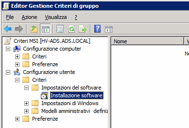 Preparazione del server In [Oggetti Criteri di gruppo], fare clic con il pulsante destro del mouse su [MSI (o sull'oggetto Criteri di gruppo predefinito)] e selezionare [Modifica].