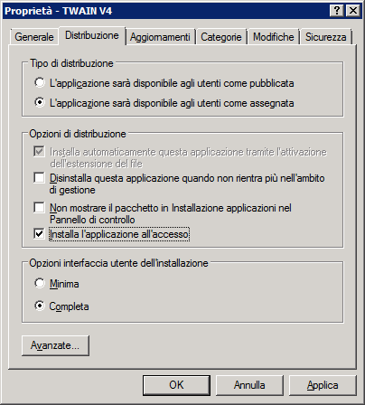 Preparazione del server 8 Fare clic con il pulsante destro del mouse sul pacchetto creato e selezionare [Proprietà].