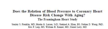 Passaggio da diastolica a sistolica con l età nella predittività di eventi cardiaci coronarici 7539 soggetti da Framingham nel