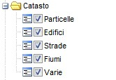 Il programma di gestione G.I.S.. Il programma fornisce gli strumenti per la visualizzazione della mappa, quali ingrandimento, spostamento e controllo della trasparenza.