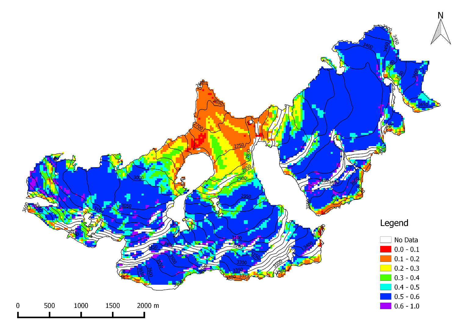 La mappatura dell albedo e del detrito sopraglaciale tramite dati satellitari Distribuzione dell albedo da immagine