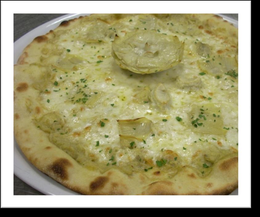 Pizza bianca ai Carciofi Tuttocarciofi Prontofresco (glutenfree): 70 g Carciofidea a spicchi al naturale Prontofresco: 70 g Ricotta di pecora: 80 g Erba cipollina: q.b. Base Pizza Greci - Senza Glutine Allargare la pasta.