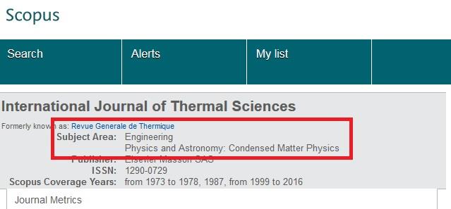 5) Ricerca della Subject Category (SC) in WoS e della All science journal classification (ASJC) in Scopus, per la rivista ospitante Si trovano nelle schede della rivista: In WoS; In Wos, a ogni