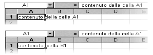 Celle Se il contenuto della cella supera le dimensioni: se le celle seguenti sono vuote, la frase é visualizzata anche