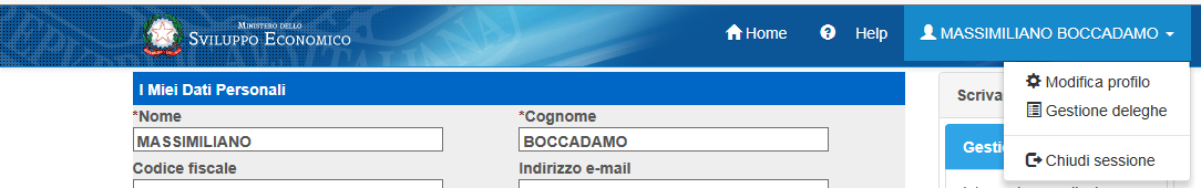 Modifica Profilo Al primo accesso la procedura informatica chiede all utente di inserire i propri dati anagrafici e personali affinchè possano essere utilizzati per le successive fasi di compilazione