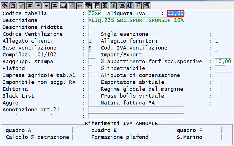 Movimenti contabili con 100% di Iva indetraibile: Inserire le