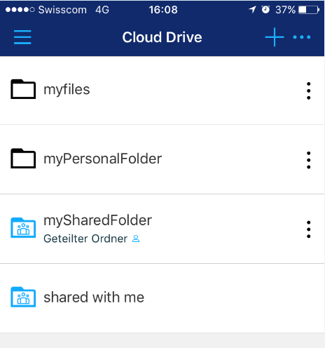 L utente può eseguire le seguenti attività su alcuni o su tutti i contenuti del cloud drive: Navigare all interno del cloud drive.