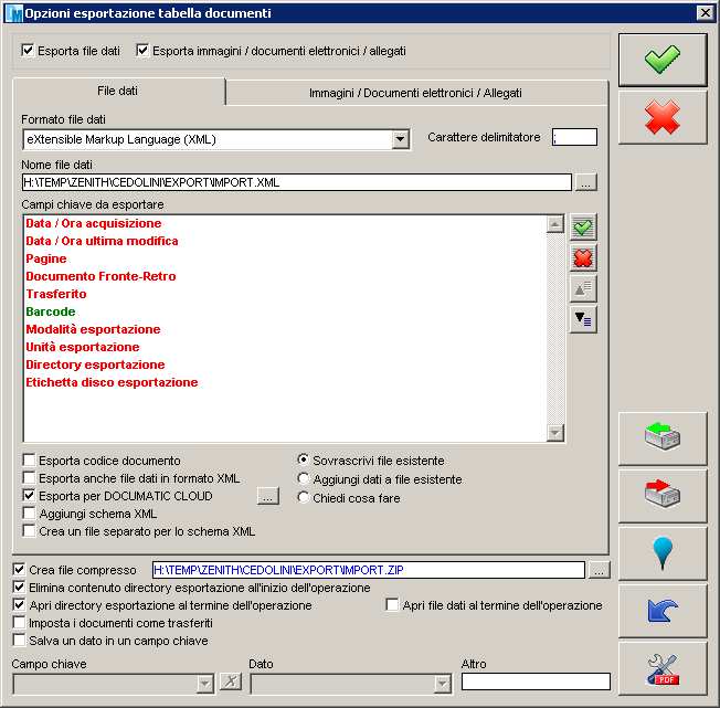 DOCUMATIC CLOUD dcumenti e i dati ad essi assciati, archiviati in DOCUMATIC.