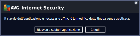 Selezione lingua Nella sezione Selezione lingua è possibile scegliere la lingua desiderata dal menu a discesa.