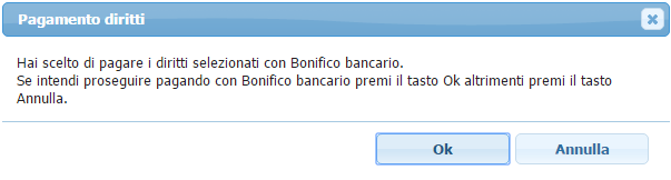 2.4.5 Bonifico bancario La procedura di pagamento con bonifico bancario può essere seguita sia nel caso in cui siano note le coordinate bancarie e quindi il bonifico è già stato disposto da parte