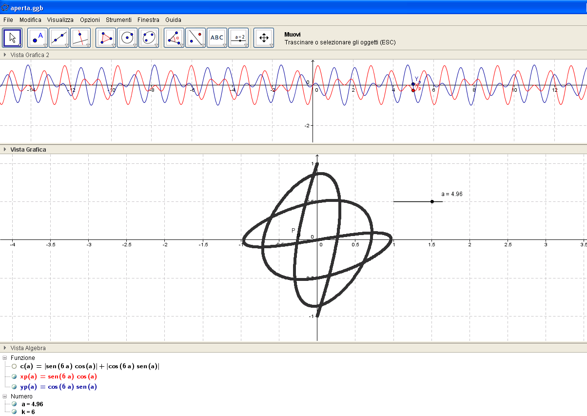 di istruttive animazioni nelle quali la curva è tracciata al variare di t nel suo dominio.