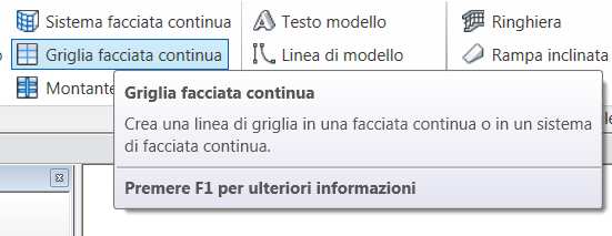 Sono divise in due classi: pannelli di facciata continua e modelli basati su muro (la categoria di appartenenza, in questo caso, è "Arredi fissi").