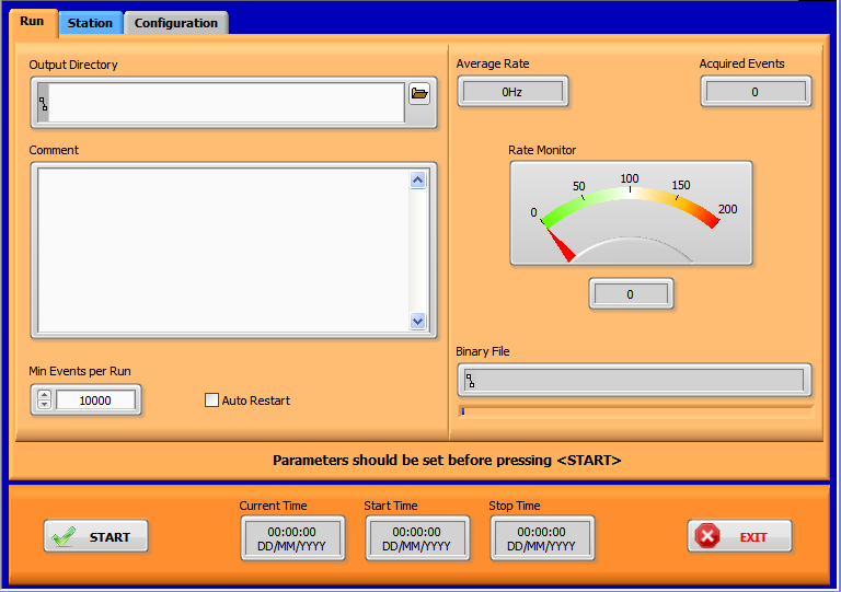6.5 Installazione programma di presa dati Il programma di presa dati, comune a tutte le sedi del progetto EEE, è stato creato utilizzando Labview per il sistema operativo Windows XP a 32 bit.
