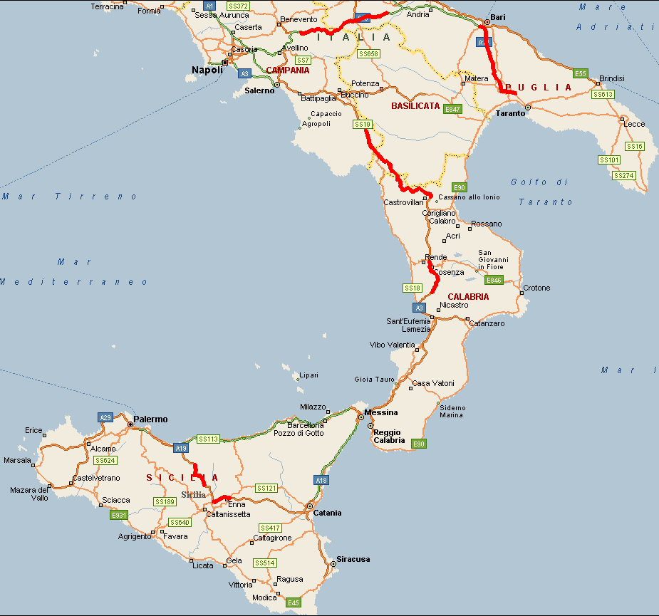 mappatura delle aree/nodi autostradali più esposti