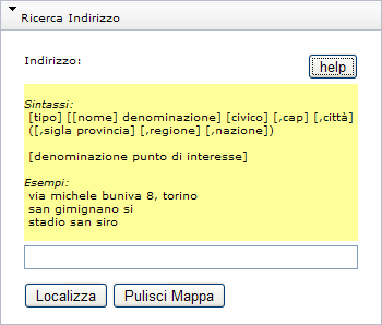 2.1.2.3 3: Barra degli strumenti La barra degli strumenti di navigazione, posta in alto a destra, consente all utente di svolgere le operazioni di navigazione ed interrogazione geografica: 2.1.2.2.1