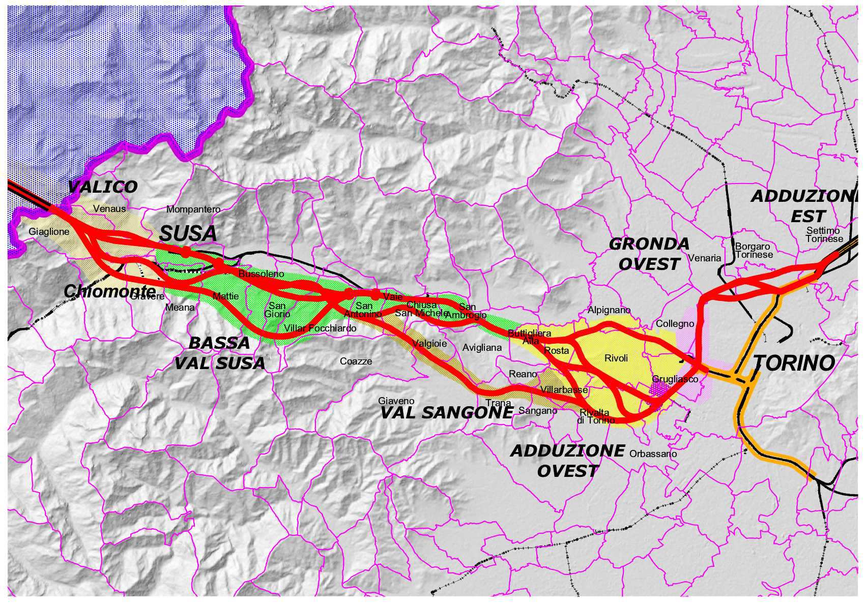 Le alternative di tracciato approfondite dall Osservatorio con le corrispondenti rappresentanze istituzionali 50