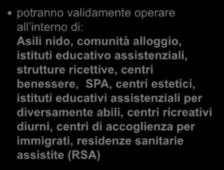 Prospettive di impiego potranno validamente operare all interno di: Asili nido, comunità alloggio, istituti educativo assistenziali, strutture ricettive, centri benessere,