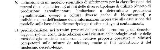 Le altre attività previste dal decreto sono: PROBLEMI: MANCA UNA LEGGE NAZIONALE SULL IDONEITA ALL USO AGRICOLO DI SUOLI ED ACQUE (ci