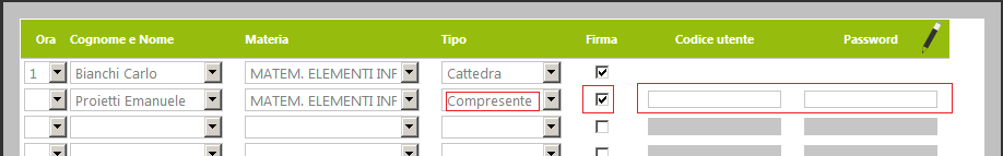 Tale operazioni può essere fatte in un'unica soluzione oppure selezionando la classe-materia (in caso di materie diverse) e riaprendo nuovamente il quadro delle firme. 6.