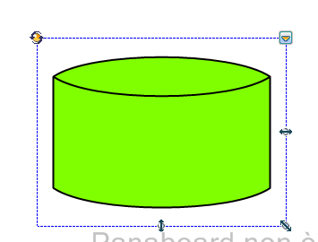 Lavorare con gli oggetti E possibile ridimensionare o ruotare ogni oggetto selezionandolo (strumento freccia di selezione) e usando le sue maniglie, o modificarne le proprietà facendo