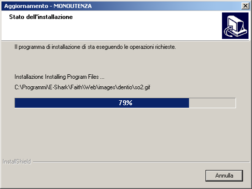 9 3. Verrà così mostrata la finestra Stato dell installazione che visualizza lo stato di avanzamento dell aggiornamento di Faith G.