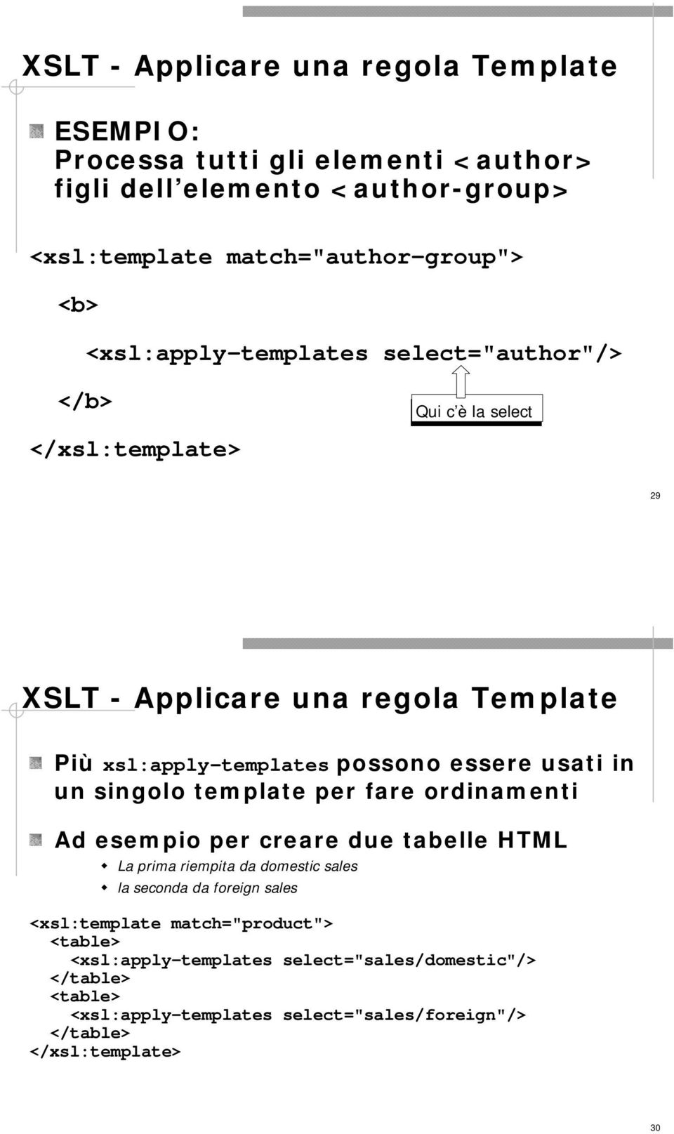 usati in un singolo template per fare ordinamenti Ad esempio per creare due tabelle HTML La prima riempita da domestic sales la seconda da foreign sales