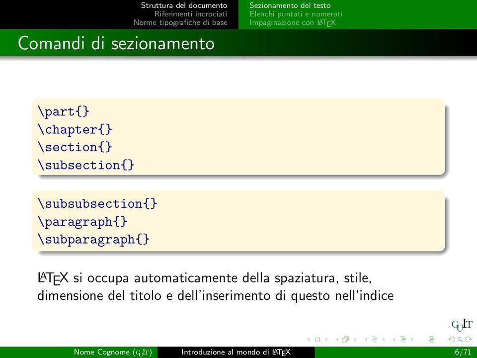 automaticamente della spaziatura, stile, dimensione del titolo e dell