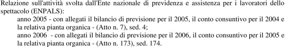 spettacolo (ENPALS): la relativa pianta organica - (Atto