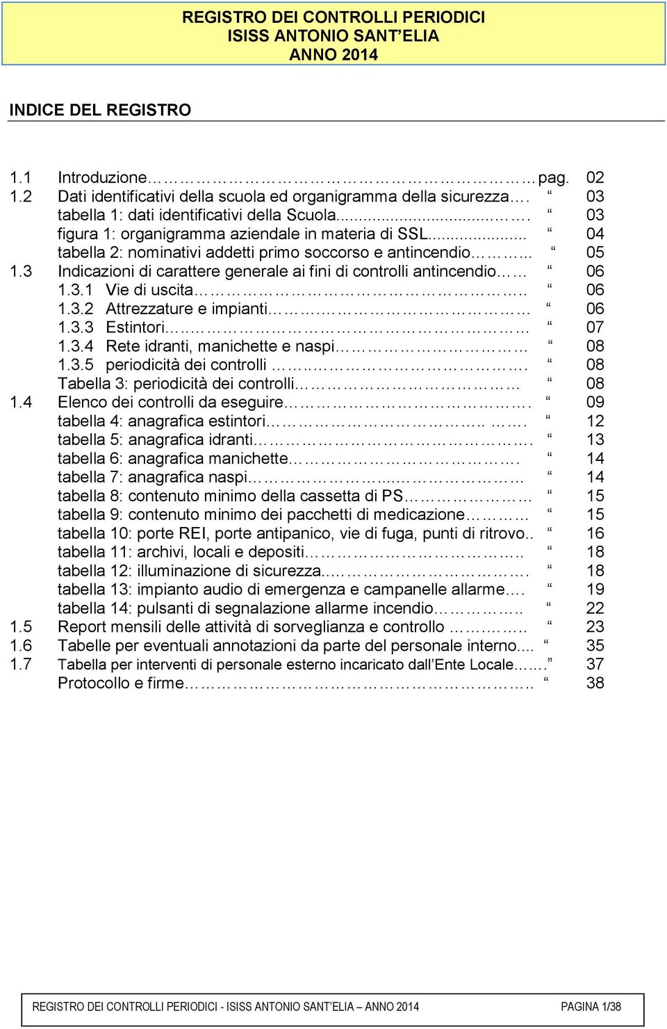 3 Indicazioni di carattere generale ai fini di controlli antincendio 06 1.3.1 Vie di uscita.. 06 1.3.2 Attrezzature e impianti. 06 1.3.3 Estintori.. 07 1.3.4 Rete idranti, manichette e naspi 08 1.3.5 periodicità dei controlli.