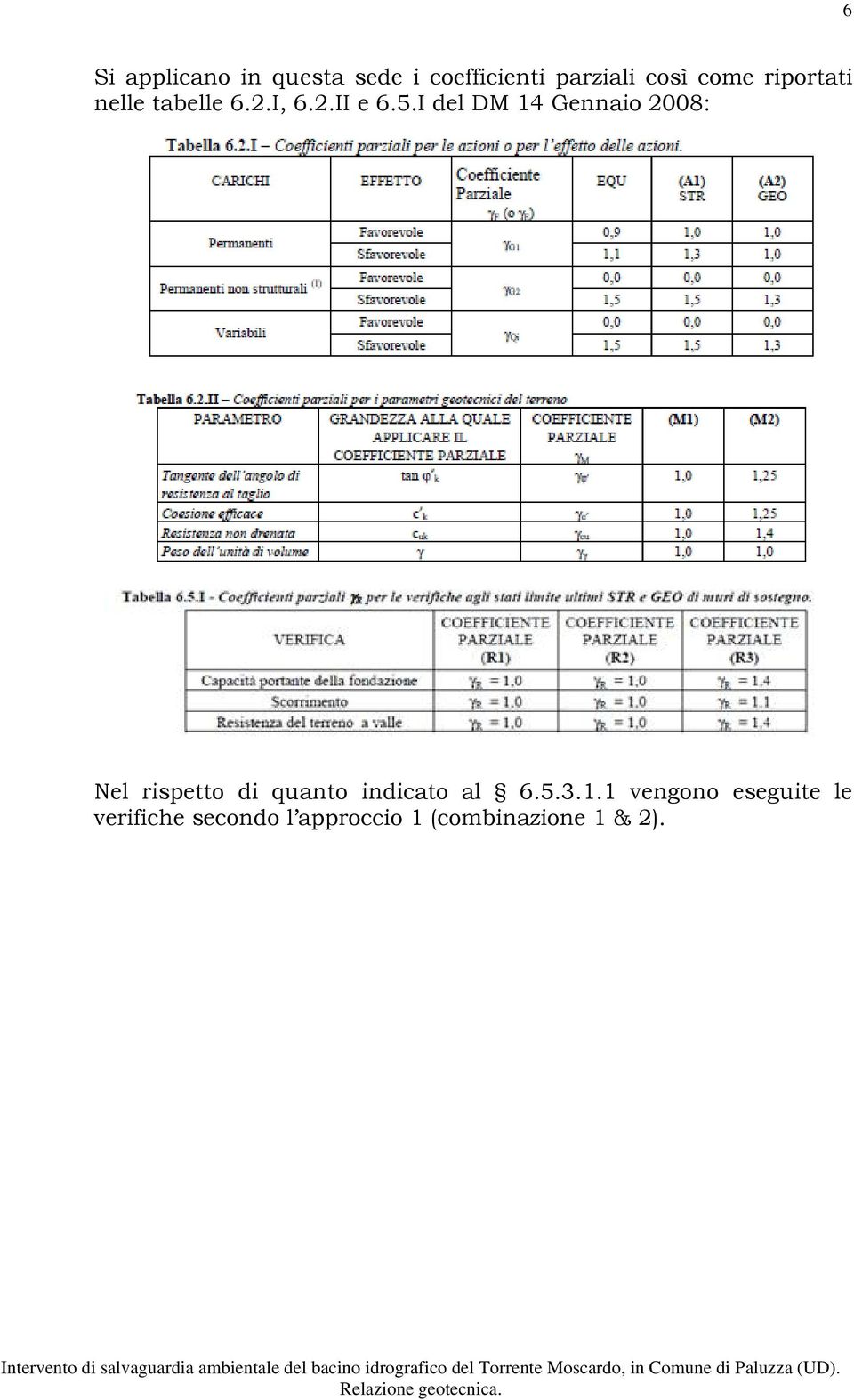 Gennaio 2008: Nel rispetto di quanto indicato al 6.5.3.1.