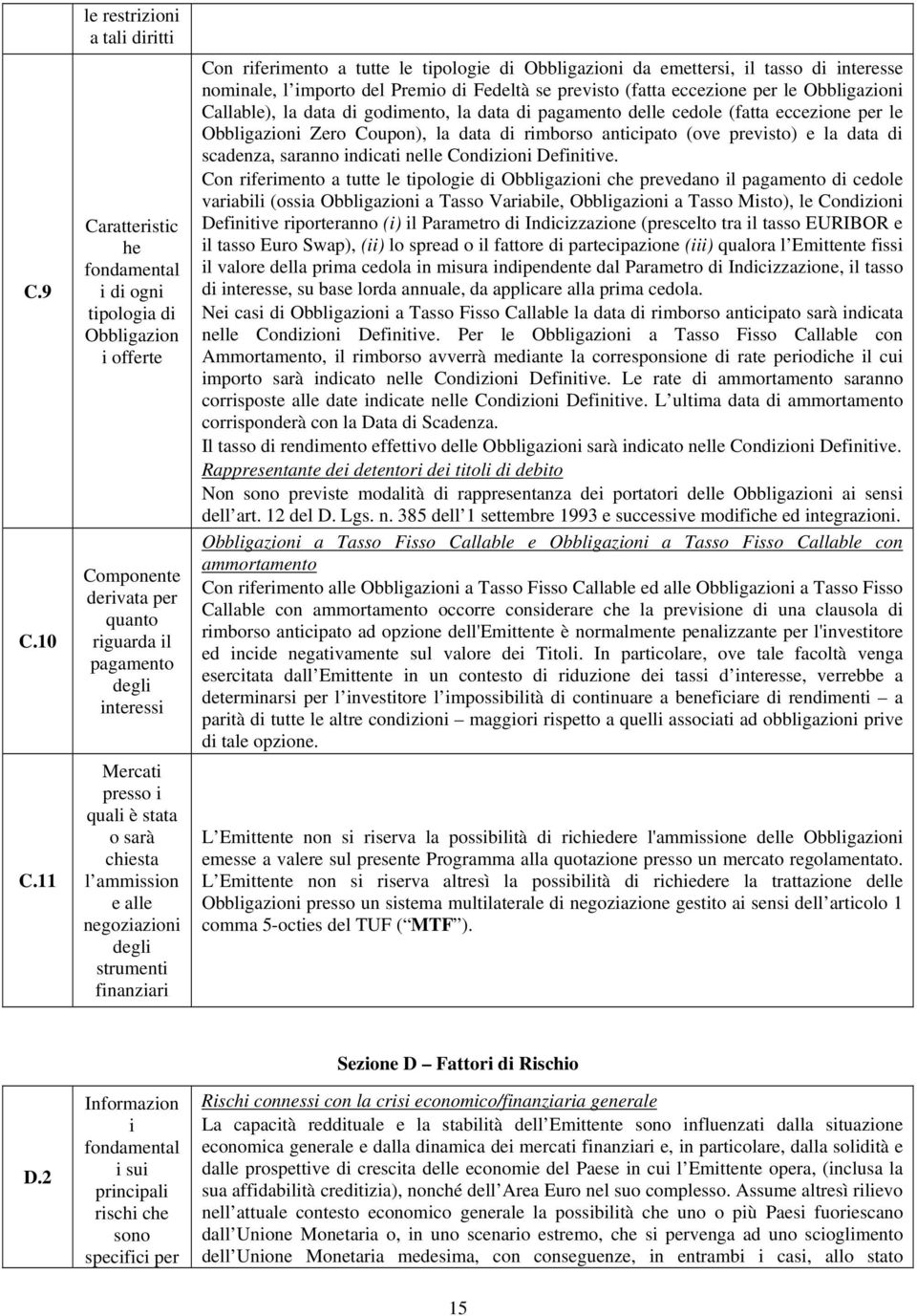 è stata o sarà chiesta l ammission e alle negoziazioni degli strumenti finanziari Con riferimento a tutte le tipologie di Obbligazioni da emettersi, il tasso di interesse nominale, l importo del