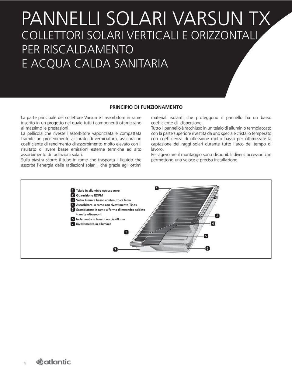 La pellicola che riveste l'assorbitore vaporizzata e compattata tramite un procedimento accurato di verniciatura, assicura un coefficiente di rendimento di assorbimento molto elevato con il risultato