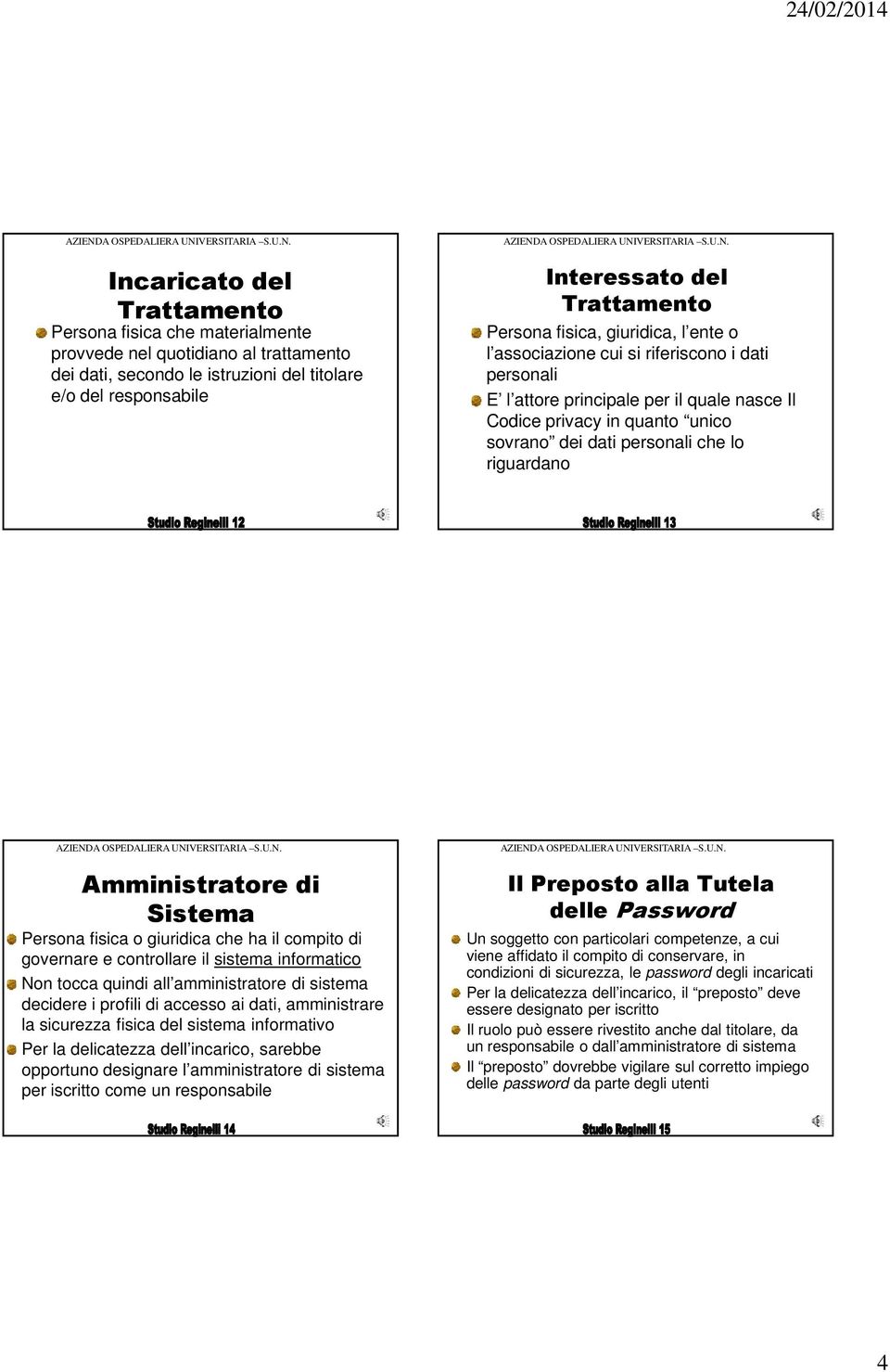 riguardano Amministratore di Sistema Persona fisica o giuridica che ha il compito di governare e controllare il sistema informatico Non tocca quindi all amministratore di sistema decidere i profili