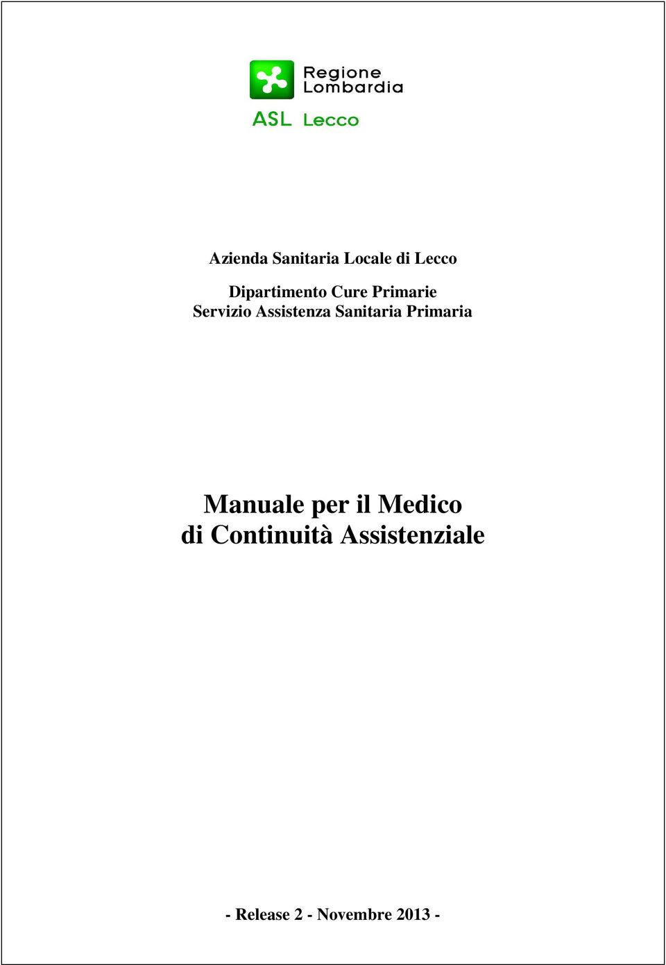 Assistenza Sanitaria Primaria Manuale per il