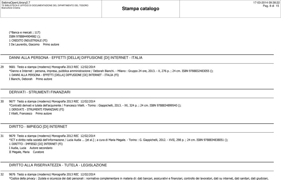 STRUMENTI FINANZIARI DIRITTO - IMPIEGO [DI]