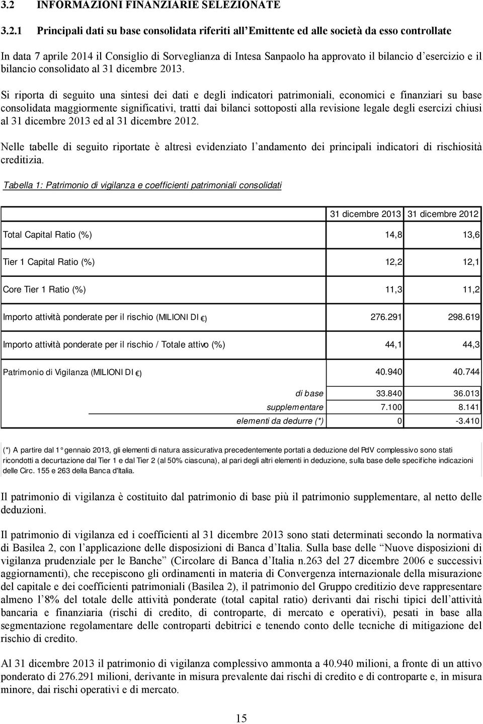 Si riporta di seguito una sintesi dei dati e degli indicatori patrimoniali, economici e finanziari su base consolidata maggiormente significativi, tratti dai bilanci sottoposti alla revisione legale