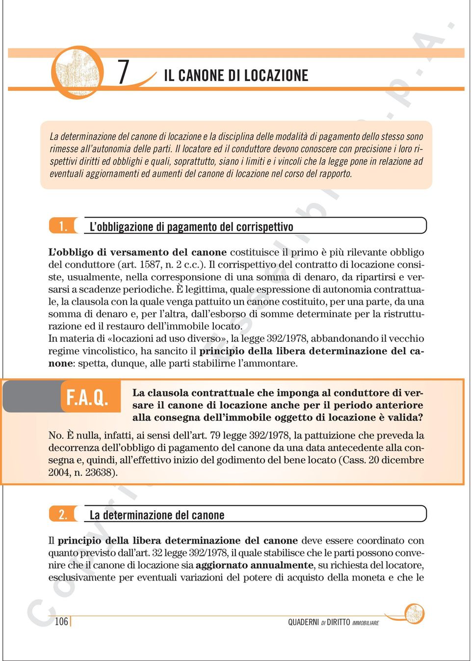 aggiornamenti ed aumenti del canone di locazione nel corso del rapporto. 1.