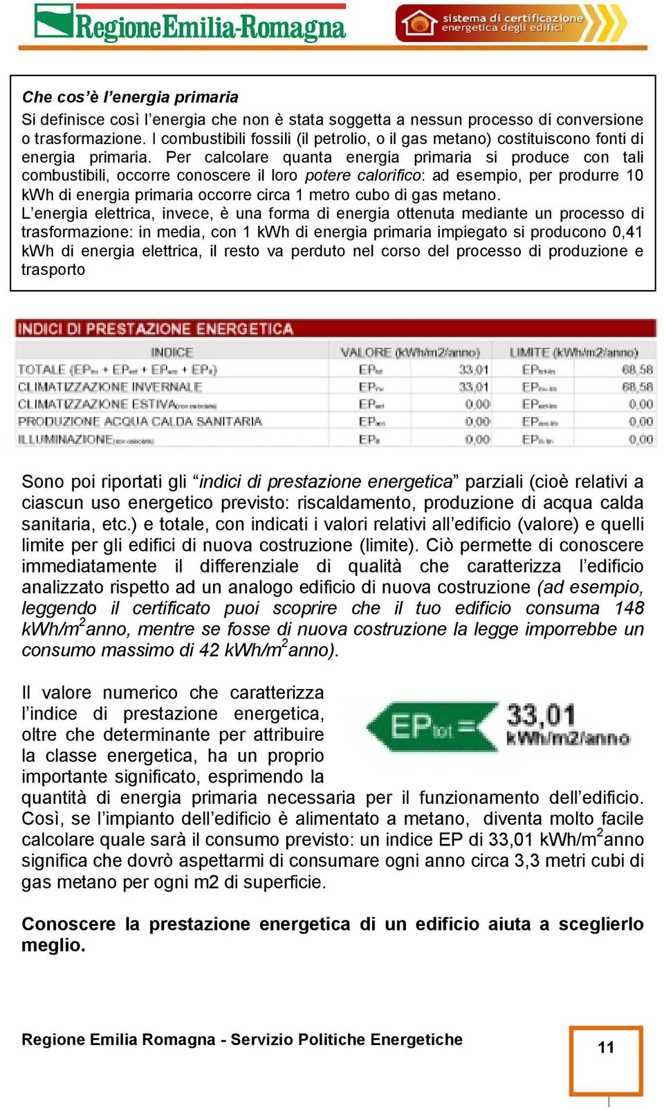 Per calcolare quanta energia primaria si produce con tali combustibili, occorre conoscere il loro potere calorifico: ad esempio, per produrre 10 kwh di energia primaria occorre circa 1 metro cubo di