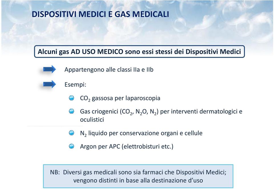 dermatologici e oculistici N 2 liquido per conservazione organi e cellule Argon per APC (elettrobisturi etc.