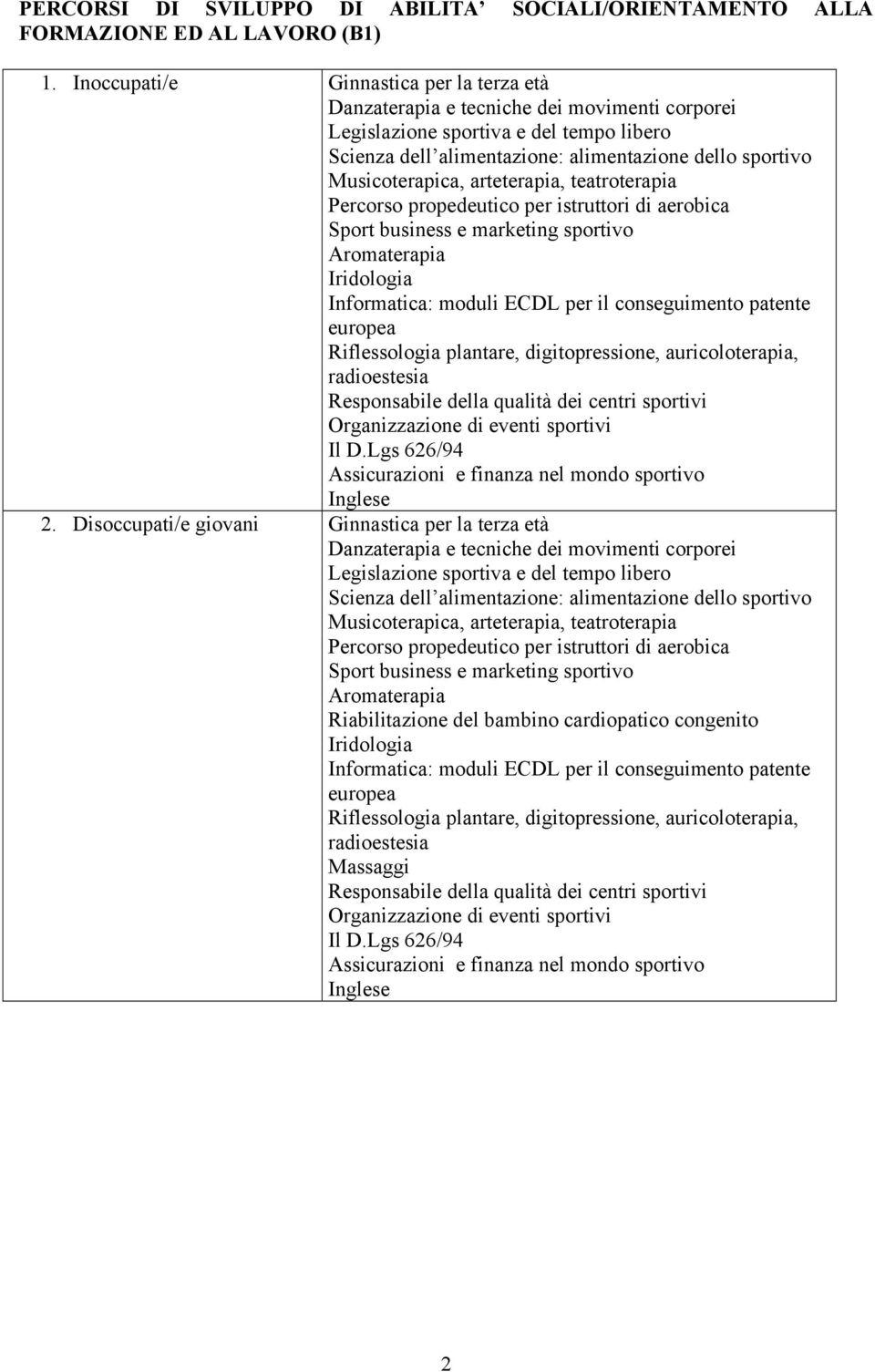 LAVORO (B1) 1.