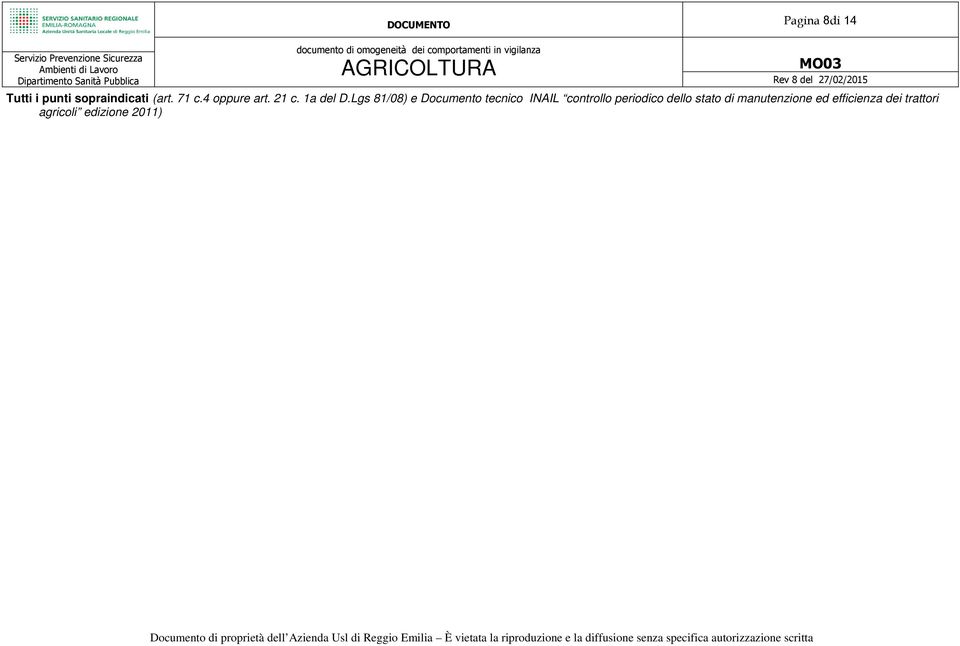 Lgs 81/08) e Documento tecnico INAIL controllo periodico